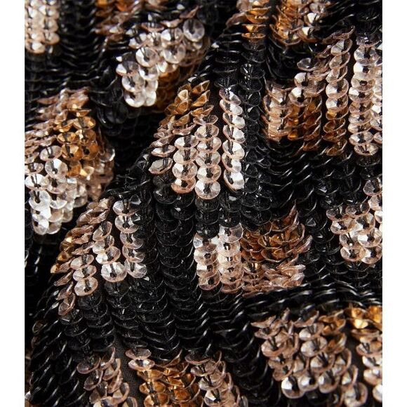 RETROFETE Sequin Claire Leopard Spaghetti Shoulder Straps Dress - Picture 3 of 9